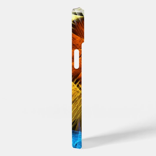 Coques Case-Mate iPhone Floral Orange Bleu Jaune Art Abstrait (Verso / Droite)
