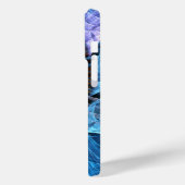 Coques Case-Mate iPhone Floral Orange Bleu Jaune Art Abstrait (Verso / Gauche)