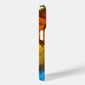 Coques Case-Mate iPhone Floral Orange Bleu Jaune Art Abstrait (Verso / Droite)