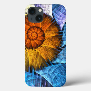 Case-Mate iPhone Case Floral Orange Bleu Jaune Art Abstrait