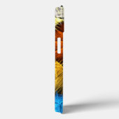 Coques Case-Mate iPhone Floral Orange Bleu Jaune Art Abstrait (Verso / Droite)