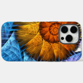 Coques Case-Mate iPhone Floral Orange Bleu Jaune Art Abstrait (Verso (horizontal))
