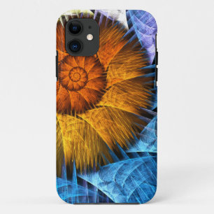 Case-Mate iPhone Case Floral Orange Bleu Jaune Art Abstrait