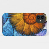 Coques Case-Mate iPhone Floral Orange Bleu Jaune Art Abstrait (Dos (Horizontal))