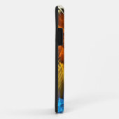 Coques Case-Mate iPhone Floral Orange Bleu Jaune Art Abstrait (Dos/Droite)