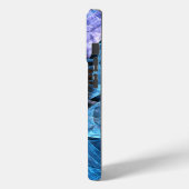 Coques Case-Mate iPhone Floral Orange Bleu Jaune Art Abstrait (Verso / Gauche)