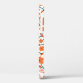 Coques Case-Mate iPhone Floral Orange Pastel Blanc sans couture (Verso / Gauche)