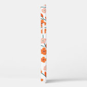 Coques Case-Mate iPhone Floral Orange Pastel Blanc sans couture (Verso / Droite)