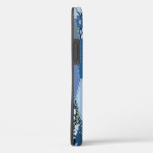 Coques Case-Mate iPhone Floral, patchwork de denim : motif bleu. (Verso / Droite)