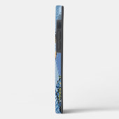 Coques Case-Mate iPhone Floral, patchwork de denim : motif bleu. (Verso / Gauche)