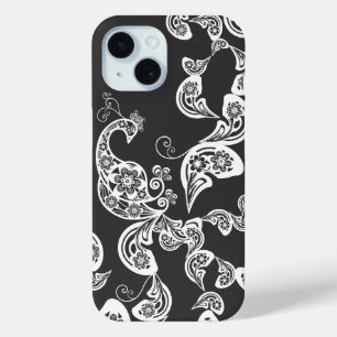 Coque Pour iPhone 15 Floral Peacock Boho Vintage Déco Casing