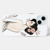 Coques Case-Mate iPhone Floral Portrait iPhone 15 Tough Case (Verso (horizontal))