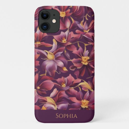 Coques Case-Mate iPhone Floral pourpre- (Dos)