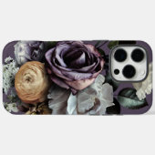 Coques Case-Mate iPhone Floral pourpre foncé (Verso (horizontal))