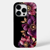 Coques Case-Mate iPhone Floral pourpre noir (Verso)