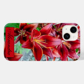 Coques Case-Mate iPhone Floral Red Stargazer Lily Photographie (Verso (horizontal))