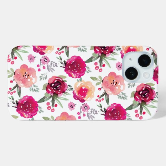 Coques Case-Mate iPhone Floral rose (Verso (horizontal))