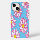 Coques Case-Mate iPhone Floral rose blanc et bleu (Verso)