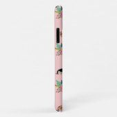 Coques Case-Mate iPhone floral rose de dachshund (Dos/Droite)