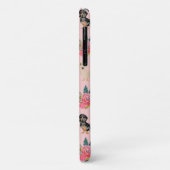 Coques Case-Mate iPhone floral rose de dachshund (Dos/Gauche)
