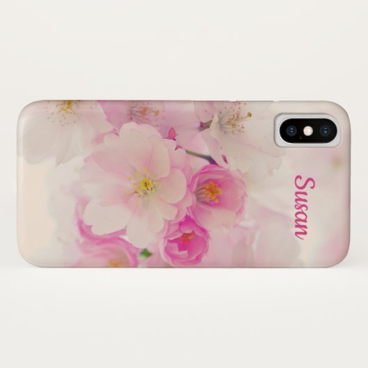 Coques Case-Mate iPhone Floral Rose Et Blanc (Dos (Horizontal))