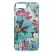 Coques Case-Mate iPhone Floral rose et bleu graphique (Dos)