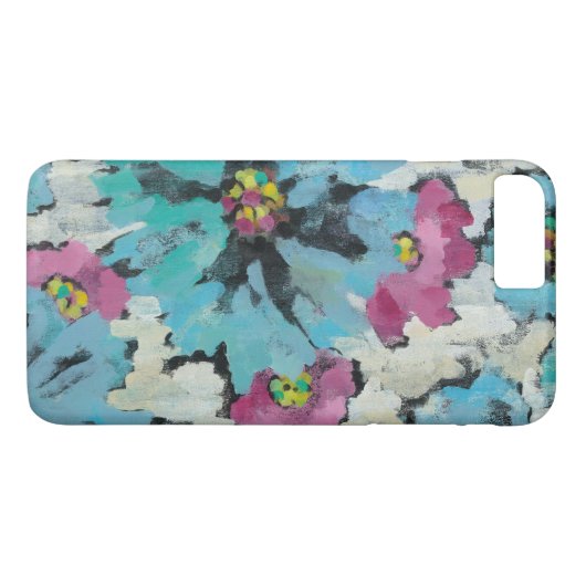 Coques Case-Mate iPhone Floral rose et bleu graphique (Dos (Horizontal))