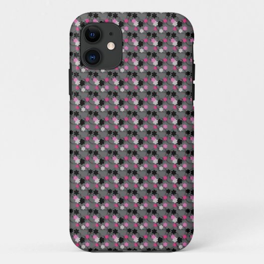 Coques Case-Mate iPhone Floral Rose Et Noir (Dos)