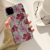 Coques Case-Mate iPhone Floral rose et rouge moderne