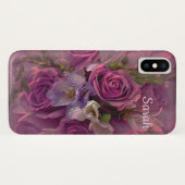 Coques Case-Mate iPhone Floral rose et violet (Dos (Horizontal))