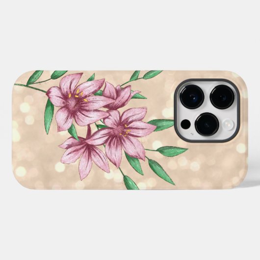 Coques Case-Mate iPhone Floral rose Fille moderne (Verso (horizontal))