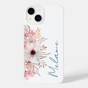 Coque Pour iPhone 14 Floral rose moderne