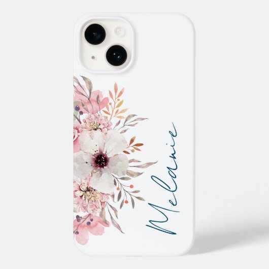 Coques Case-Mate iPhone Floral rose moderne (Verso)