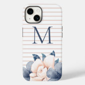 Coques Case-Mate iPhone Floral rose monogramme (Verso)
