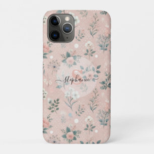 Case-Mate iPhone Case Floral rose rustique avec fleurs blanches et verdu