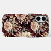 Coques Case-Mate iPhone Floral roux de Bourgogne (Verso (horizontal))