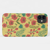 Coques Case-Mate iPhone Floral sans couture motif rouge jaune vert fleurs (Dos (Horizontal))