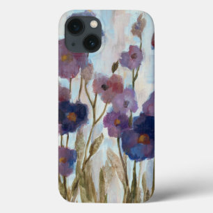 iPhone 13 Case Floral soustrait dans le pourpre