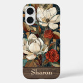 Coques Case-Mate iPhone Floral Stained-Glass Phone Case with Personalized (Verso)