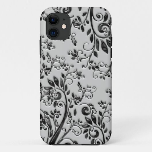 Coques Case-Mate iPhone Floral Tourbillonnant noir incorporé (Dos)
