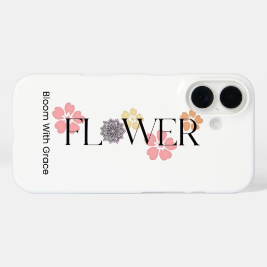 Coques Case-Mate iPhone Floral Typography Phone Case (Verso (horizontal))