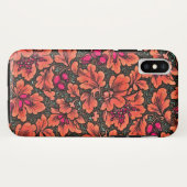 COQUES Case-Mate iPhone FLORAL/ VERMILLION, ROSE, VERT & BROWN (Dos (Horizontal))