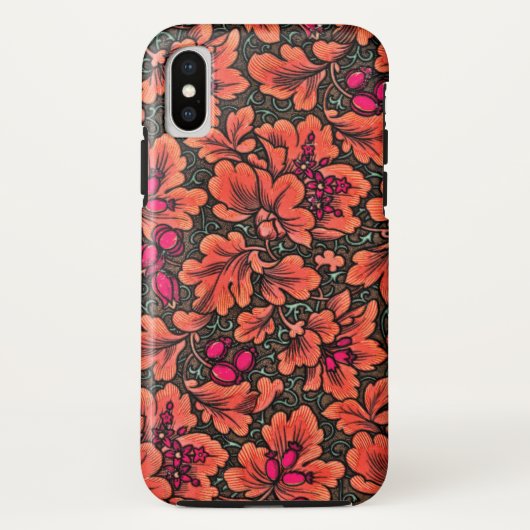 COQUES Case-Mate iPhone FLORAL/ VERMILLION, ROSE, VERT & BROWN (Dos)