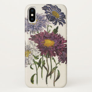 Coques Pour iPhone Floral vintage, Fleurs d'Aster Violet Antique