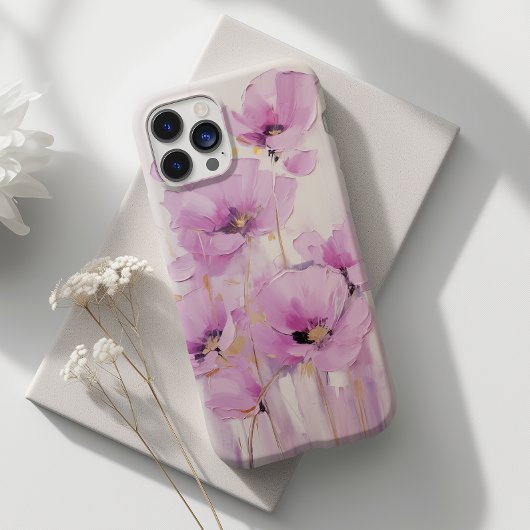 Coques Case-Mate iPhone Floral violet rose Pavot Fleur Abstraite