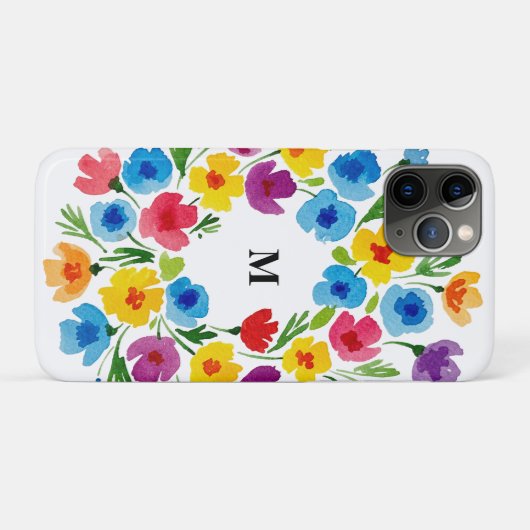 Coques Case-Mate iPhone Florales d'aquarelle gaies (Dos (Horizontal))