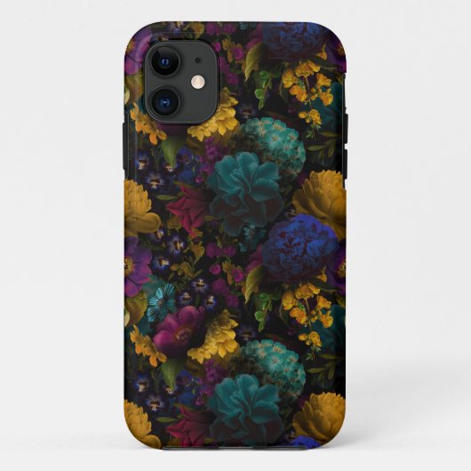 Coques Case-Mate iPhone Florales Moody foncé Fleurs antiques (Dos)