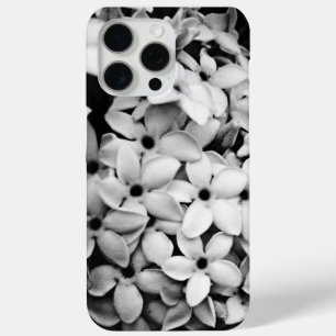 Coque iPhone 15 Pro Max floraux noir et blanc