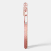 Coques Case-Mate iPhone Floraux rose d'or bordeaux gouttes roses (Verso / Gauche)