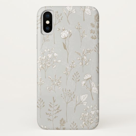 Coques Case-Mate iPhone Flore à couches en argent et en or (Dos)